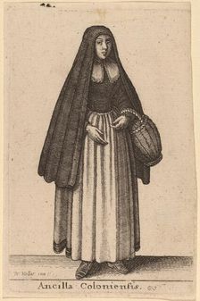 Ancilla Coloniensis, 1643. Creator: Wenceslaus Hollar