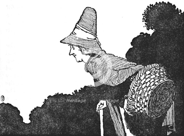'And Met an Old Woman with a Basket Full of Berries', c1930. Artist: W Heath Robinson.