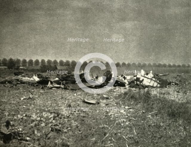 'And Afterwards: The End of a Heinkel in a French Field', 1939-1940, (1941). Creator: Unknown.