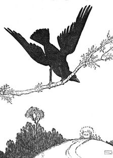 And Flapped His Black Wings at the Carriage Till It Was Out of Sight c1930. Artist: W Heath Robinson