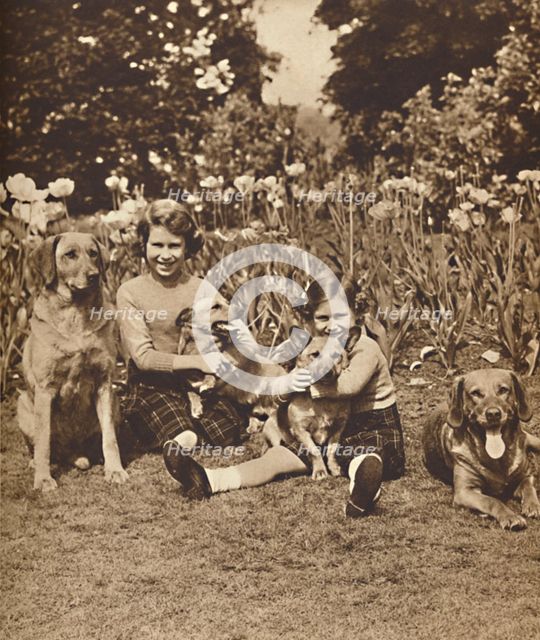 '-And Friends', Princesses Elizabeth and Mary at Royal Lodge, Windsor, c1936 (1937). Creator: Unknown.