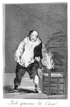 And his house is on fire 1799. Artist: Francisco Goya