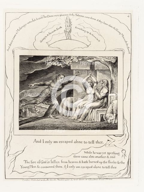 'And I only am escaped alone to tell thee', 1825. Creator: William Blake.