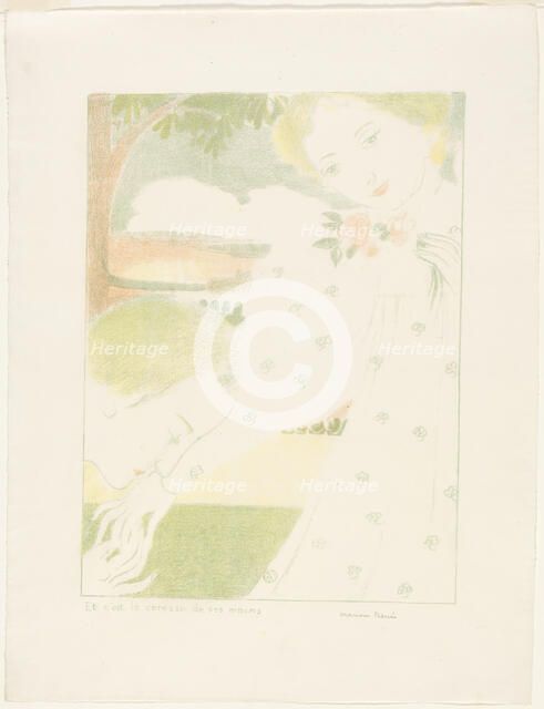 And It is the Caress of Their Hands, plate eight from Love, 1898, published 1899. Creator: Maurice Denis.