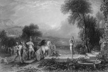 And Jephthah came...unto his house, & behold, his daughter came out to meet him 19th century? Creator: W Floyd