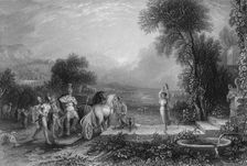 And Jephthah came...unto his house, & behold, his daughter came out to meet him 19th century? Creator: W Floyd