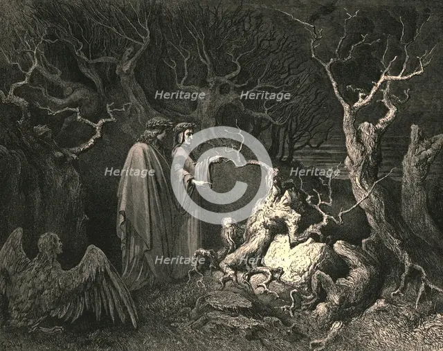 'And straight the trunk exclaim'd, "Why pluck'st thou me?"', c1890. Creator: Gustave Doré.