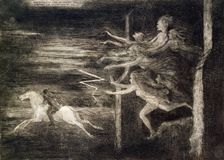 And scarcely had he Maggie rallied, When out the hellish legion sallied 19th century. Creator: Richard Cockle Lucas