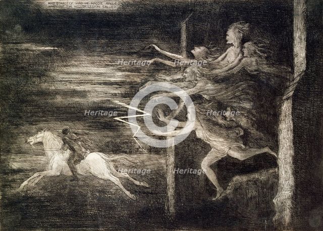 'And scarcely had he Maggie rallied, When out the hellish legion sallied', 19th century. Creator: Richard Cockle Lucas.