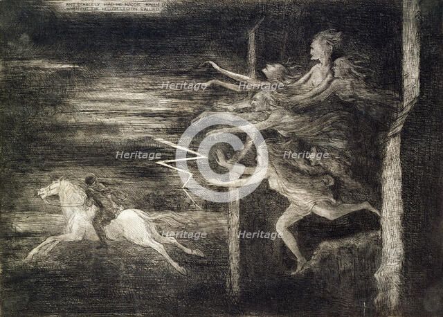 'And scarcely had he Maggie rallied, When out the hellish legion sallied', 19th century. Artist: Richard Cockle Lucas