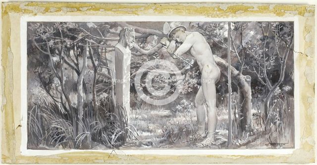 And So He Rested on the Lonely Ground, 1885. Creator: Will H. Low.