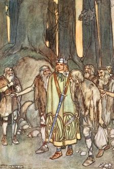 And that night there was feasting and joy in the lonely hut c1910. Creator: Stephen Reid