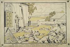 ...and they shot the priest calmly and without batting an eye (white guard poster), c.1918-1919. Creator: Unknown artist