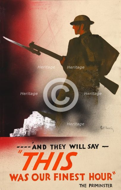 'And they will say - "This was our finest hour" The PriMinster', WWII poster, between 1939 & 1946. Creators: Central Office of Information, Patrick Keely.