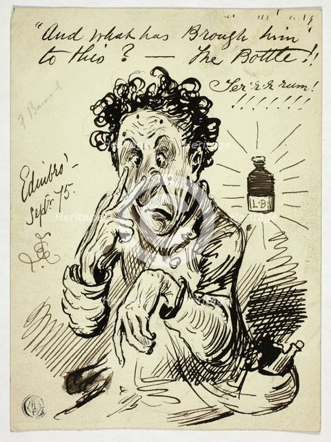 And What has Brought [sic] Him to This?-The Bottle!!, 1875. Creator: Frederick Barnard.