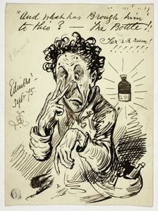 And What has Brought [sic] Him to This?-The Bottle!!, 1875. Creator: Frederick Barnard