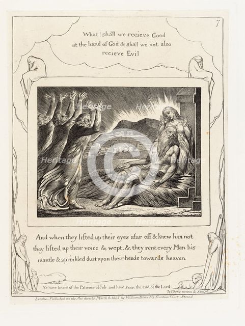 'And when they lifted up their eyes afar off & knew him not...', 1825. Creator: William Blake.