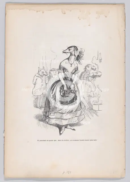 And yet we add that, outside the theater, these animals are even more ugly from Sce..., ca. 1837-47. Creator: Pierre Francois Godard.
