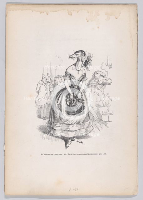 And yet we add that, outside the theater, these animals are even more ugly from Sce..., ca. 1837-47. Creator: Pierre Francois Godard.