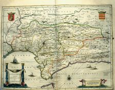 Andalusia, colored engraving from the book Le Theatre du monde or Nouvel Atlas 1645, created…