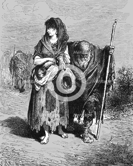 'Andalusian Beggar and Daughter; An Autumn Tour in Andalusia', 1875. Creator: Gustave Doré.