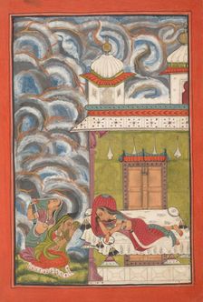 Andhrayaki Ragini: Folio from a ragamala series (Garland of Musical Modes) , ca. 1710. Creator: Unknown