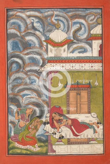 Andhrayaki Ragini: Folio from a ragamala series (Garland of Musical Modes) , ca. 1710. Creator: Unknown.