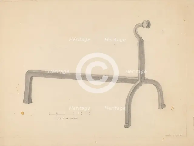 Andiron, 1935/1942. Creator: Donald Streeter.