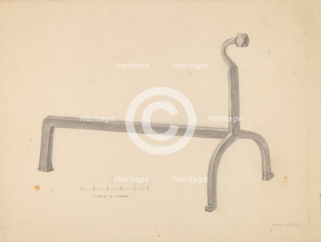 Andiron, 1935/1942. Creator: Donald Streeter.