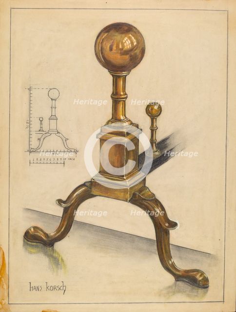 Andiron, 1935/1942. Creator: Hans Korsch.
