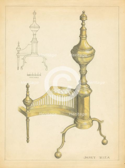 Andiron, 1935/1942. Creator: Janet Riza.