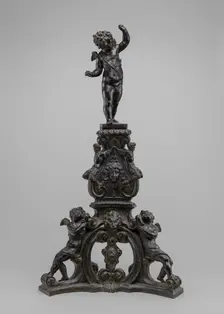 Andiron with Putto Finial, model c. 1600, cast probably 17th/18th century. Creator: Nicolò Roccatagliata