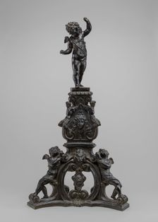 Andiron with Putto Finial, model c. 1600, cast probably 17th/18th century. Creator: Nicolò Roccatagliata