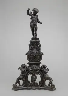 Andiron with Putto Finial, model c. 1600, cast probably 17th/18th century. Creator: Nicolò Roccatagliata