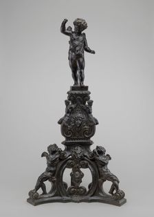 Andiron with Putto Finial, model c. 1600, cast probably 17th/18th century. Creator: Nicolò Roccatagliata