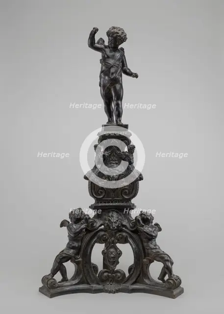 Andiron with Putto Finial, model c. 1600, cast probably 17th/18th century. Creator: Nicolò Roccatagliata.