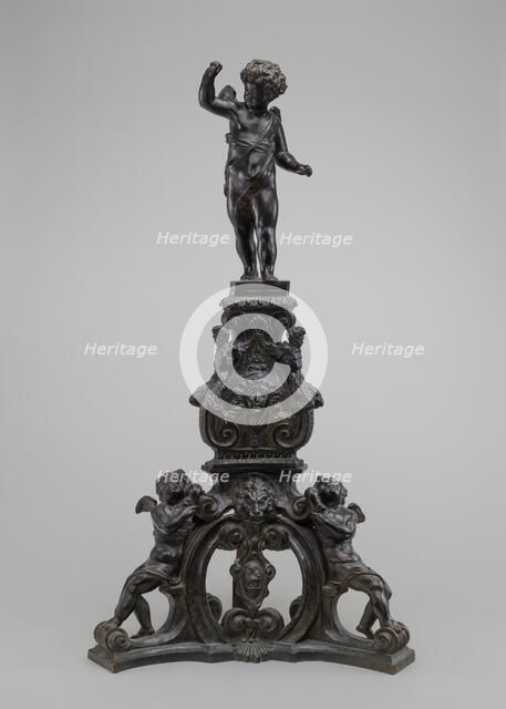 Andiron with Putto Finial, model c. 1600, cast probably 17th/18th century. Creator: Nicolò Roccatagliata.