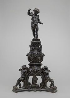 Andiron with Putto Finial, model c. 1600, cast probably 17th/18th century. Creator: Nicolò Roccatagliata