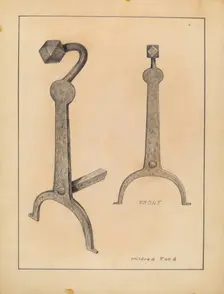 Andiron, c. 1936. Creator: Mildred Ford