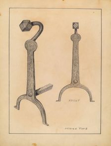 Andiron, c. 1936. Creator: Mildred Ford