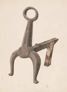 Andiron, c. 1938. Creator: Eugene Bartz