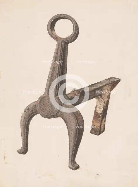 Andiron, c. 1938. Creator: Eugene Bartz.
