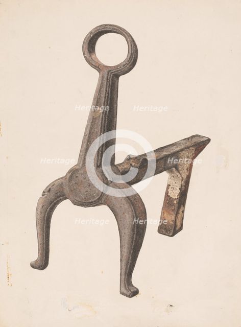 Andiron, c. 1938. Creator: Eugene Bartz.