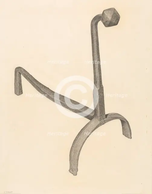 Andiron, c. 1938. Creator: Jack Staloff.