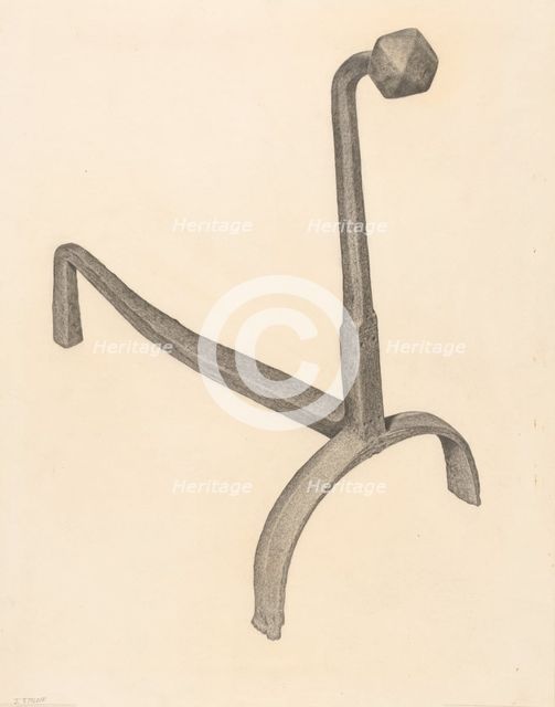Andiron, c. 1938. Creator: Jack Staloff.