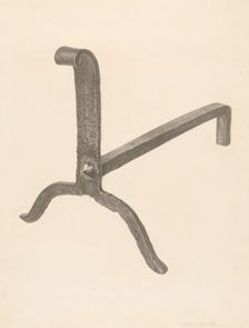 Andiron, c. 1939. Creator: Albert Taxson