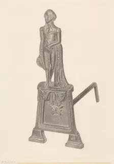 Andiron, c. 1939. Creator: Herman Bader