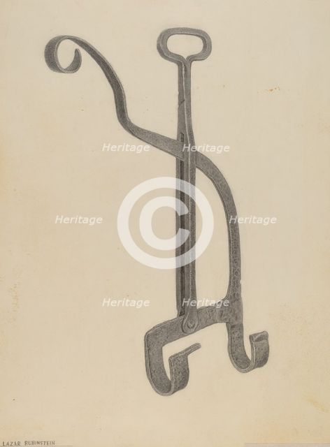 Andiron, c. 1939. Creator: Lazar Rubinstein.