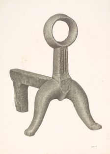 Andiron, c. 1940. Creator: Jacob Lipkin