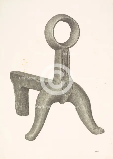 Andiron, c. 1940. Creator: Jacob Lipkin.